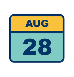 August 28th Date On A Single Day Calendar