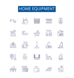 Home Equipment Line Icons Signs Set Design