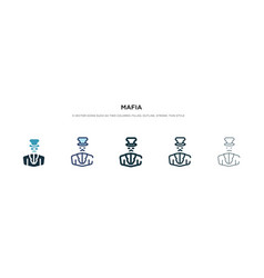 Mafia Icon In Different Style Two Colored