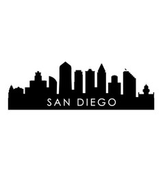 San Diego Skyline Silhouette Black Diego City