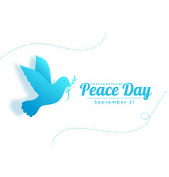 World Peace Day Banner With Isolated Dove