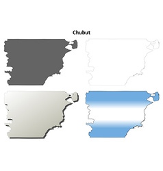 Chubut Blank Outline Map Set