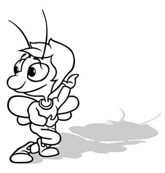 Drawing Of A Beetle With A Turned Head