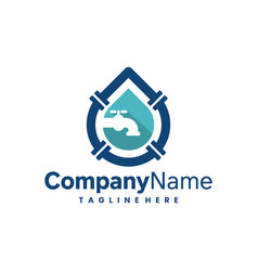 Pipe Logo With Faucet Water Symbol