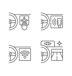 Advanced Car Technologies Linear Icons Set