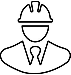 Architect Builder Avatar Outline Icon Line Art