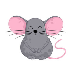 Cute Cartoon Grey Mouse Funny