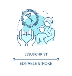 Jesus Christ Turquoise Concept Icon