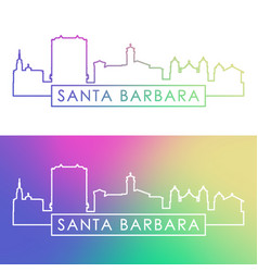 Santa Barbara Skyline Colorful Linear Style