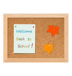 Back To School Inscription On Corkboard Background