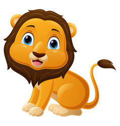 Cute Baby Lion Cartoon Sitting