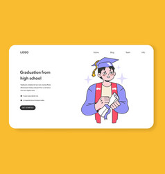 High School Graduation Web Banner Or Landing Page