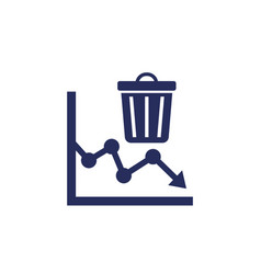 Reducing Waste Icon With A Chart And Trash Bin