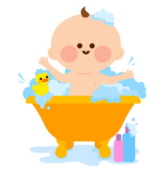 Baby In A Bath Tub Taking A Bath