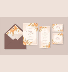 Boho Floral Watercolor Wedding Invitation Template