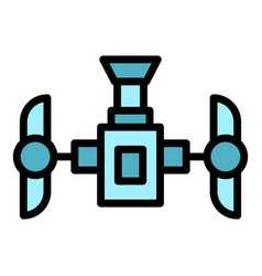 City Control Drone Icon Flat