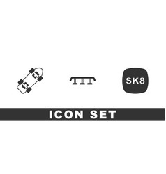 Set Skateboard Stairs With Rail And Icon