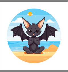 Bat Cute Funny Cartoon Kawaii Watercolor Yoga