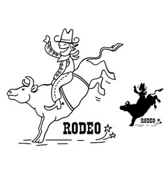 Bull Rider Cartoon Isolated