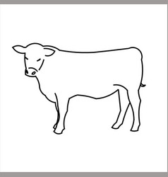 Design Sketch Of A Cow Standing Still