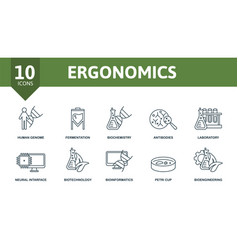 Ergonomics Set Icon Editable Icons