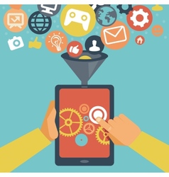 Mobile app development concept Royalty Free Vector Image