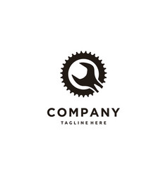 Bicycle Sprocket Crank Gear Minimalist Logo Design