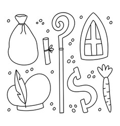 Saint Nicholas Of Sinterklaas Doodle Outline Clip