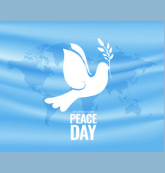 World Peace Day Template With Dove In Paper Cut