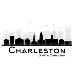 Charleston South Carolina City Skyline Black