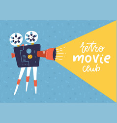 Cool Retro Movie Projector Poster Leaflet