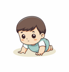 Cute Little Baby Boy Crawling On The Floor