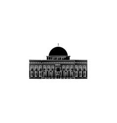 Al Aqsa Mosque In Jerusalem Black On White