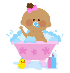 Baby Girl Taking A Bath