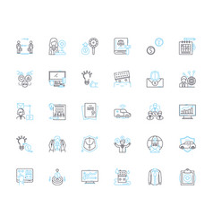 Liability Insurance Linear Icons Set Coverage