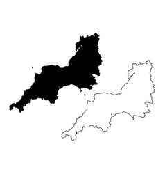 Map South West England Black And Outline Maps