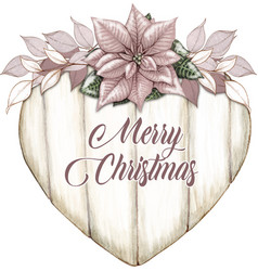 Watercolor Shabby Chic Beige Poinsettia Christmas