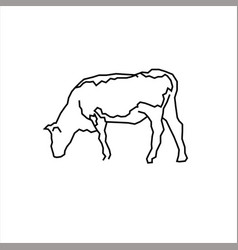 Design Of A Eating Cow Sketch