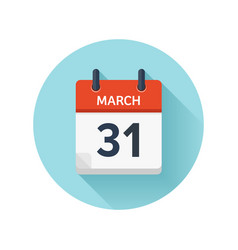 March 31 Flat Daily Calendar Icon Date