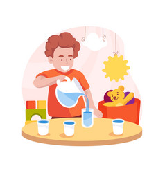 Pouring A Glass Of Water Isolated Cartoon