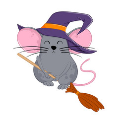 Cartoon Halloween Witch Mouse Funny