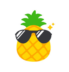 Cartoon Pineapple Wearing Sunglasses In Summer