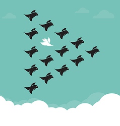 Flock of birds flying in the sky Royalty Free Vector Image