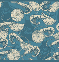 Seafood Shrimp Seamless Pattern Colorful