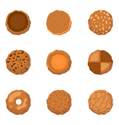 Set Of Cookies Different Forms On White Background