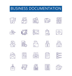 Business Documentation Line Icons Signs Set