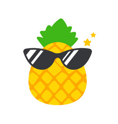 Cartoon Pineapple Wearing Sunglasses In Summer