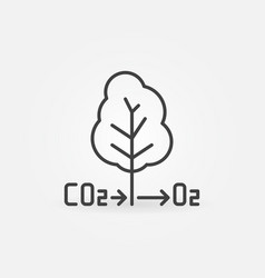 Co2 Tree O2 Oxygen Carbon Cycle Outline