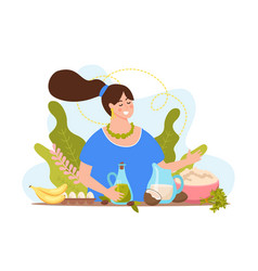 Macronutrients Woman Flat Composition