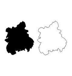 Map West Midlands England Black